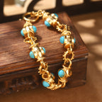 Bracciale Elegante in Cabochon Turchese