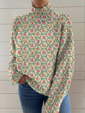 Chloe - Maglione a collo alto con fiori