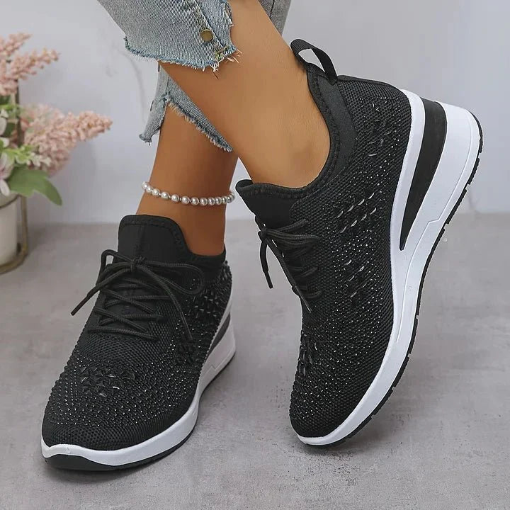 Giselle | Sneakers Ortopediche con Rhinestones Scintillanti