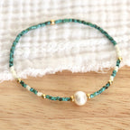 Bracciale Minimal in Turchese e Perle