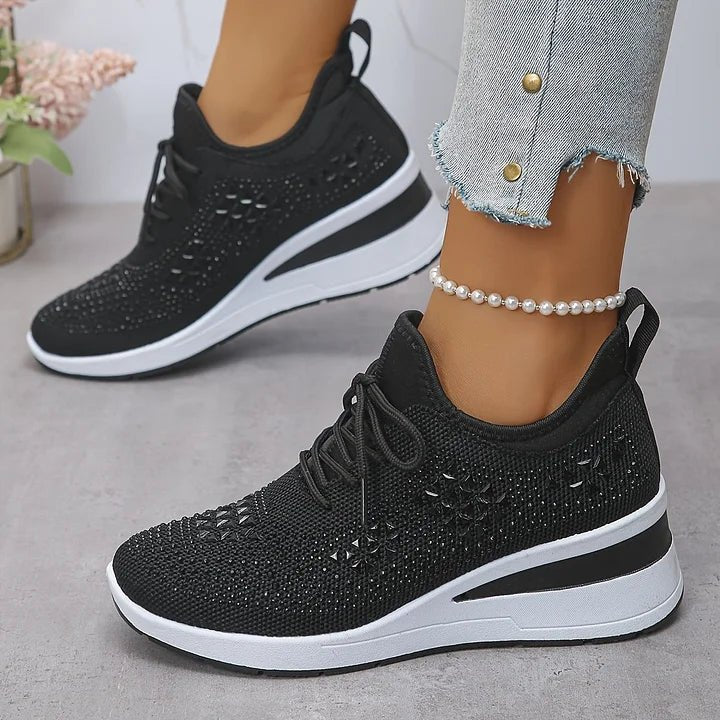 Giselle | Sneakers Ortopediche con Rhinestones Scintillanti