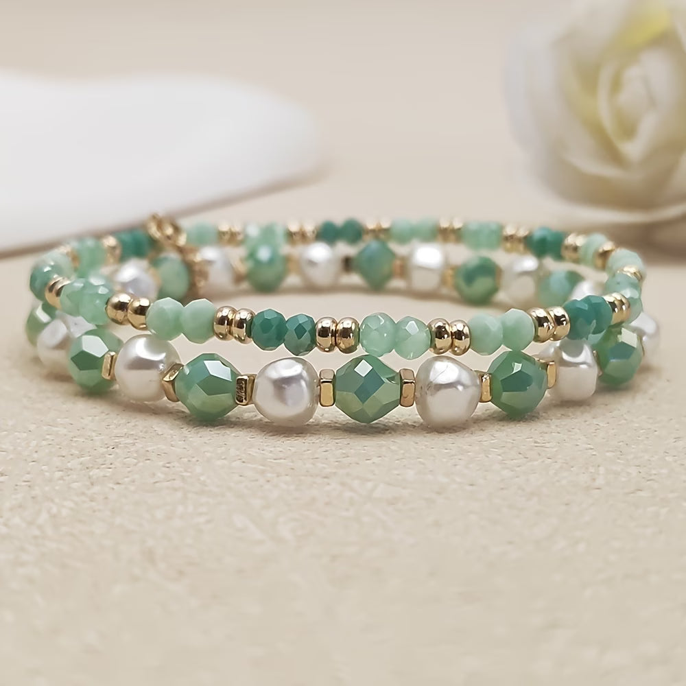 Set di Bracciali Bohemien in Perle Turchesi