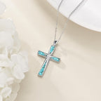 Collana a Catena con Croce Turchese Celestiale
