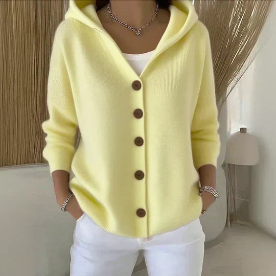 Darienne™ | Cardigan a maglia con cappuccio e bottoni