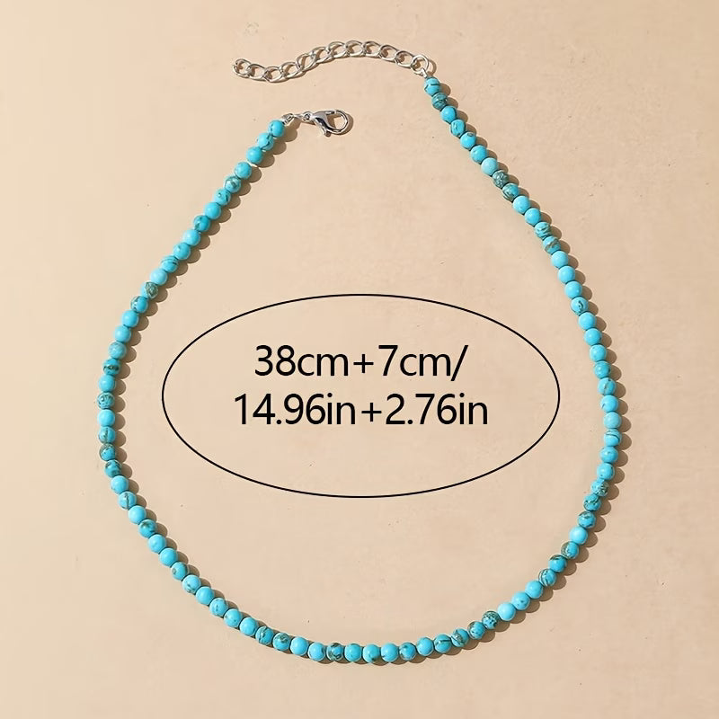 Collana di Perline Turchesi Classica