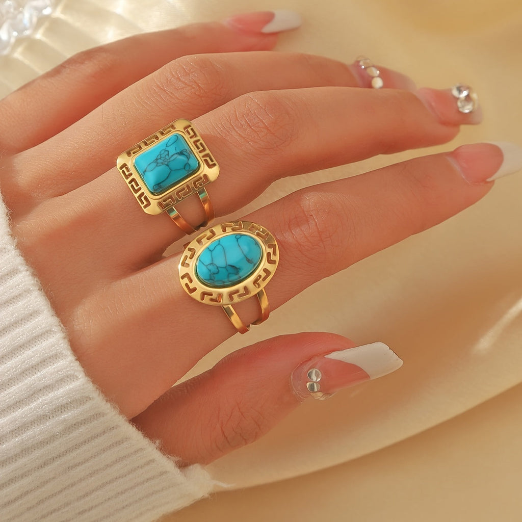 Anello Greco Vintage Turchese