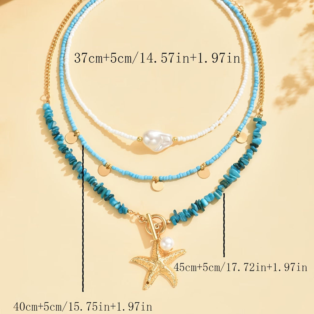 Collana Costiera in Perle e Turchese Premium