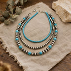 Collana Stratificata Turchese Retro Set da 3 Pezzi