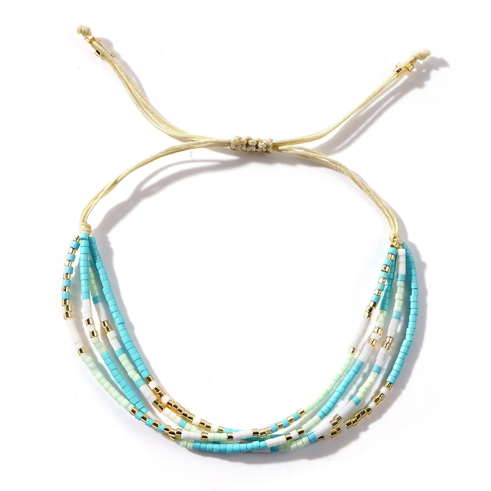 Bracciale Regolabile Turchese e Oro