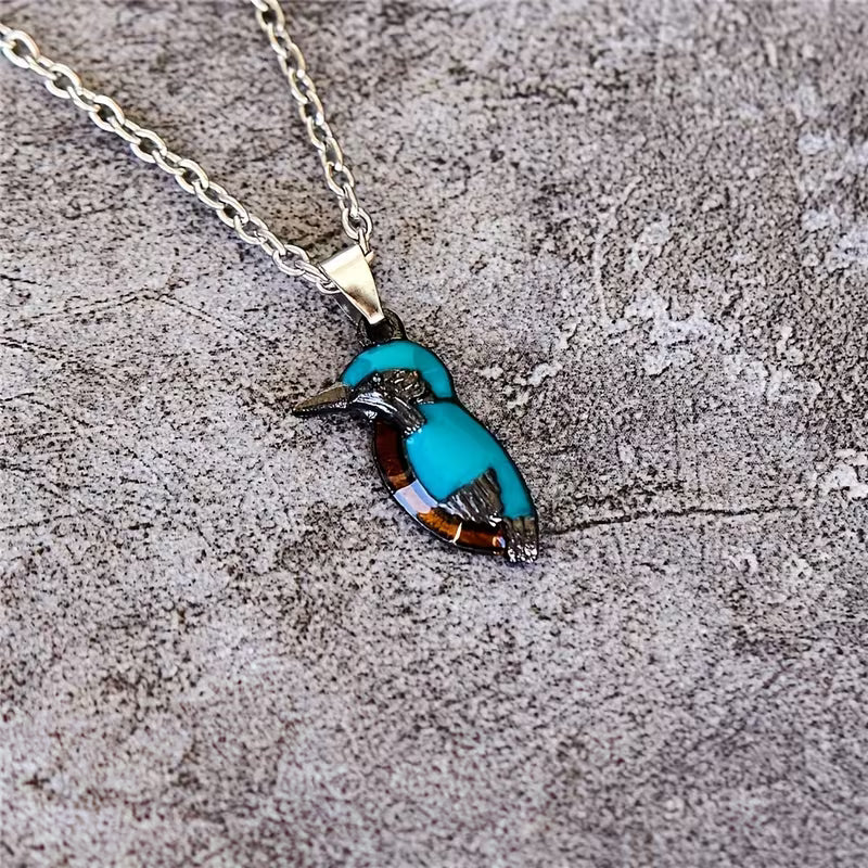 Collana con Ciondolo di Uccellino Turchese Delicato