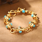 Bracciale Elegante in Cabochon Turchese