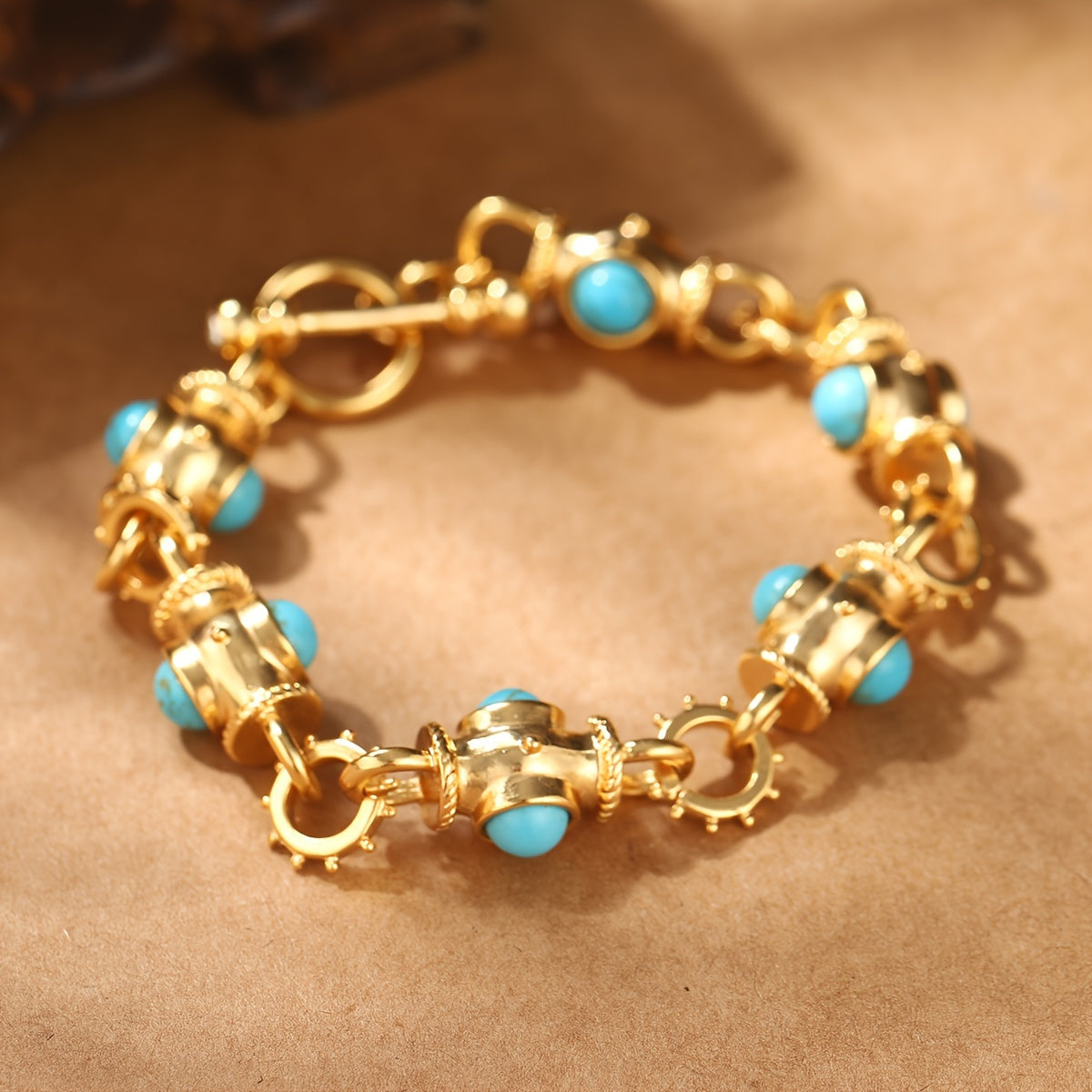 Bracciale Elegante in Cabochon Turchese