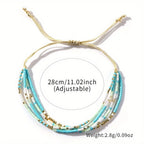 Bracciale Regolabile Turchese e Oro