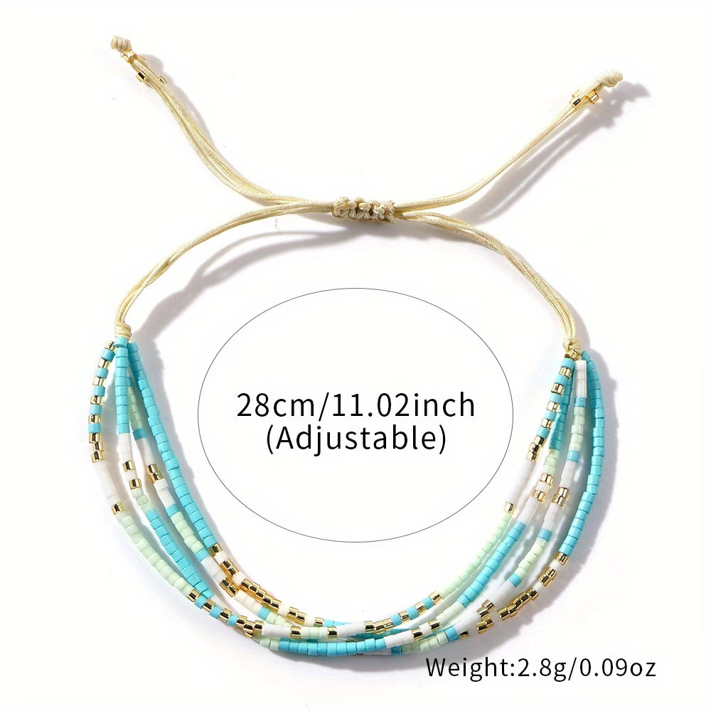 Bracciale Regolabile Turchese e Oro