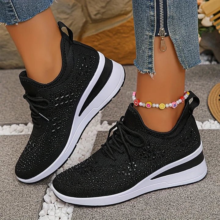 Giselle | Sneakers Ortopediche con Rhinestones Scintillanti
