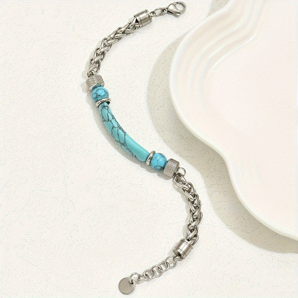 Bracciale Elegante in Argento e Turchese