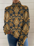 Scarlett - Maglione a collo alto con stampa floreale vintage