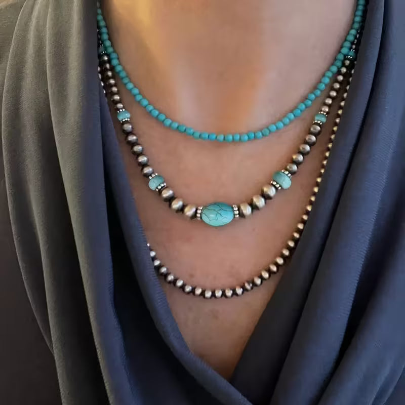 Collana Layered Turchese Collana Moderna