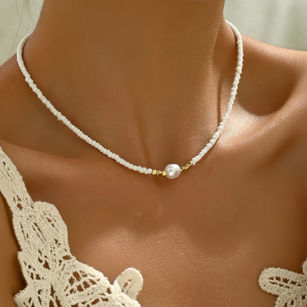 Collana Minimalista Turchese e Perla
