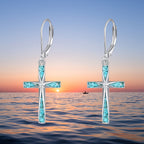 Orecchini Vintage con Croce Turchese