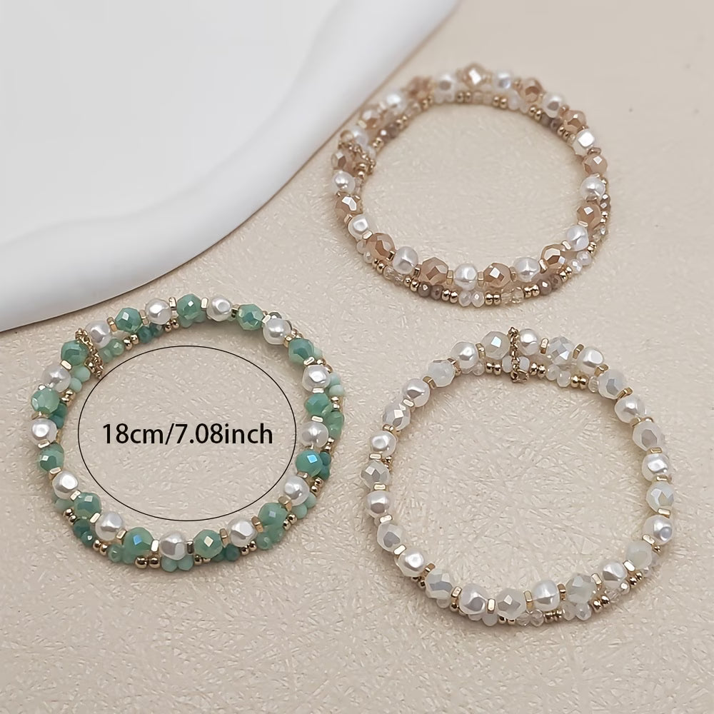 Set di Bracciali Bohemien in Perle Turchesi