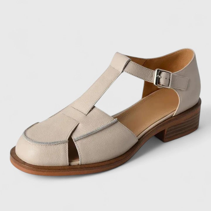 Thalina | Eleganti Sandali Mary Jane in Pelle di Mucca e Suede