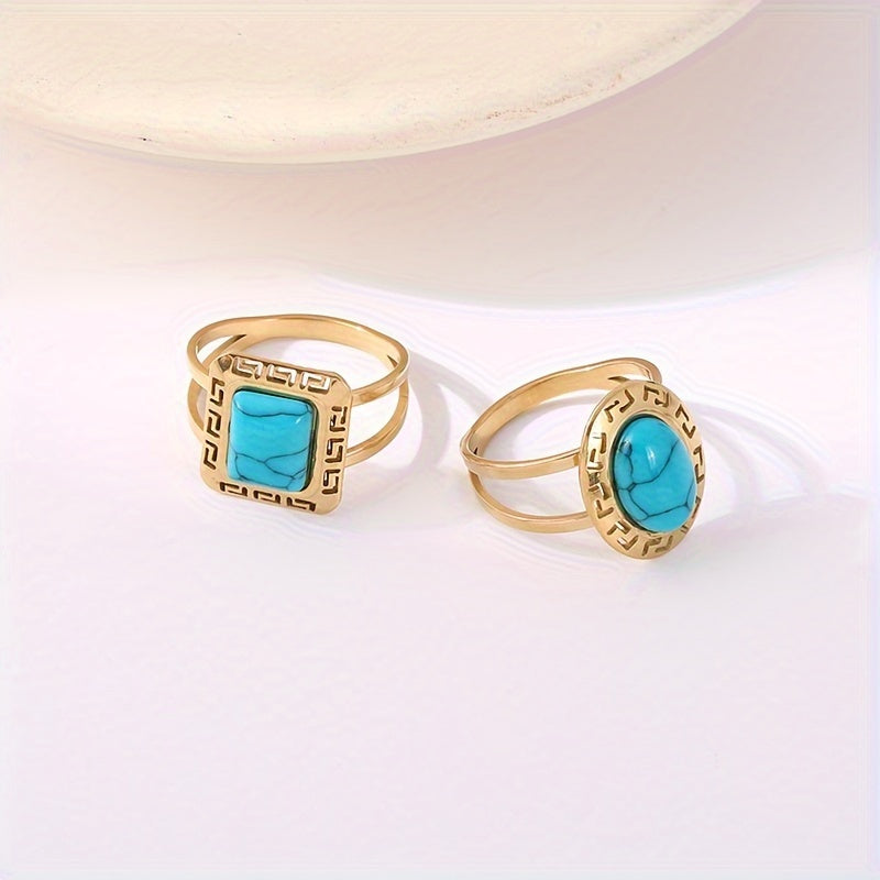 Anello Greco Vintage Turchese