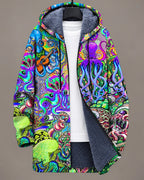 Chiara | Giacca Lunga con Cappuccio Patchwork