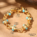 Bracciale Elegante in Cabochon Turchese