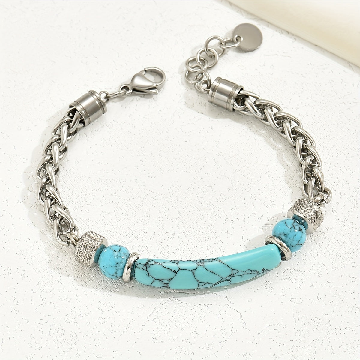 Bracciale Elegante in Argento e Turchese