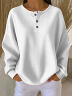 Mirabel™ | Comoda felpa Henley in tessuto waffle