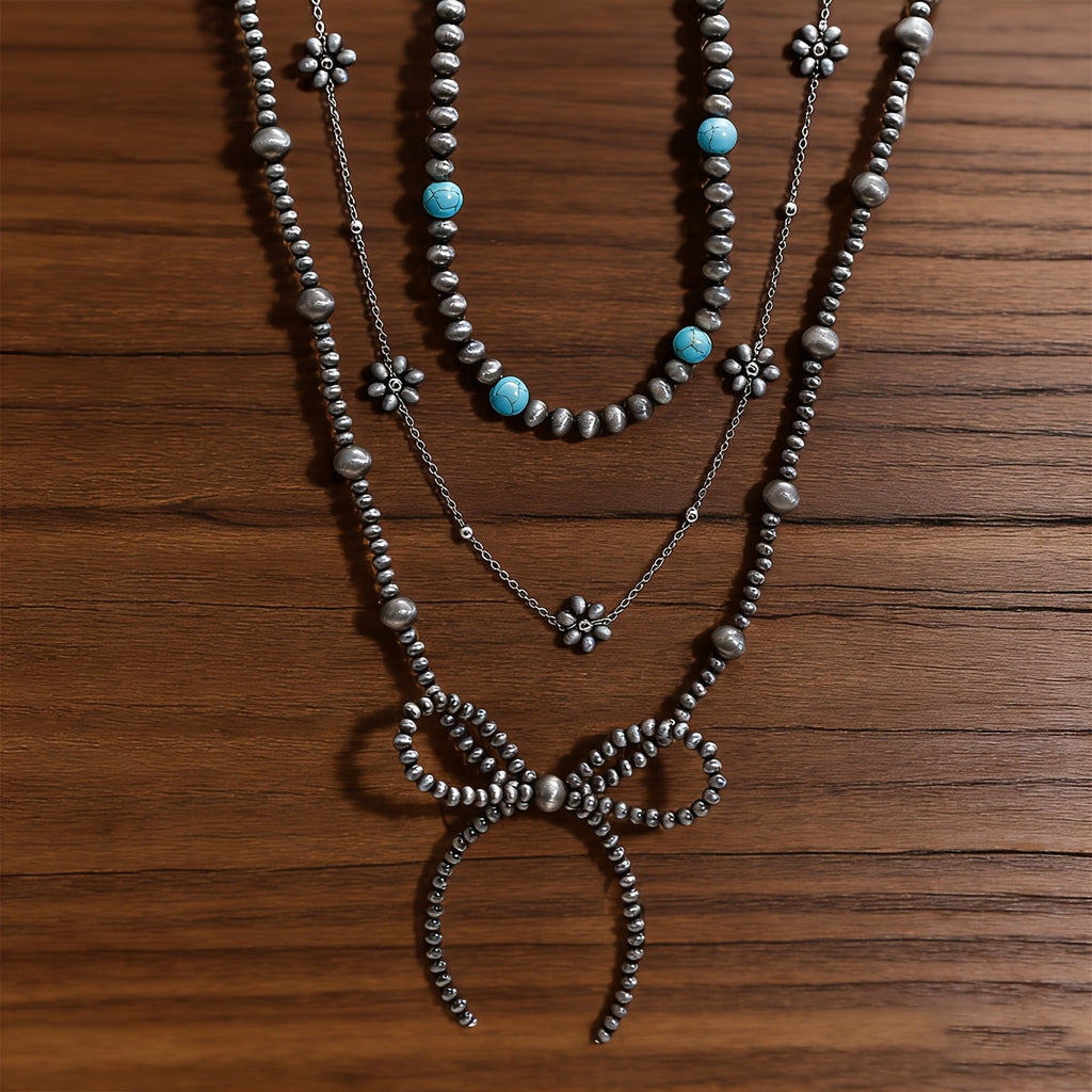 Set di Collane con Fiocco Turchese (3 pezzi)
