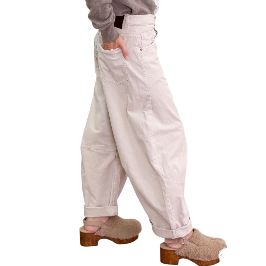 Souvenir Priveè - Pantaloni Barrel Gayá Beige