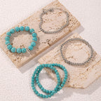 Set di 5 braccialetti grandi in turchese