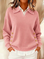 Vynette™ | Maglione a collo a V con colletto