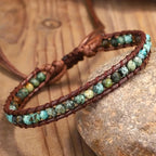 Bracciale Avvolgente Regolabile in Pietra Turchese Boho