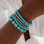 Set di 5 braccialetti grandi in turchese