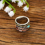 Anello Incastonato in Turchese Bohemien