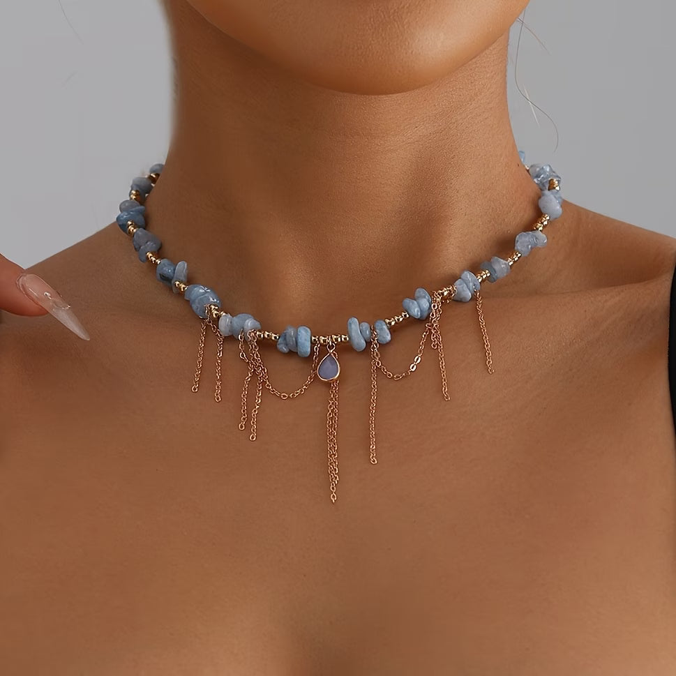 Collana con Catena Dorata Turchese