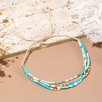 Bracciale Regolabile Turchese e Oro