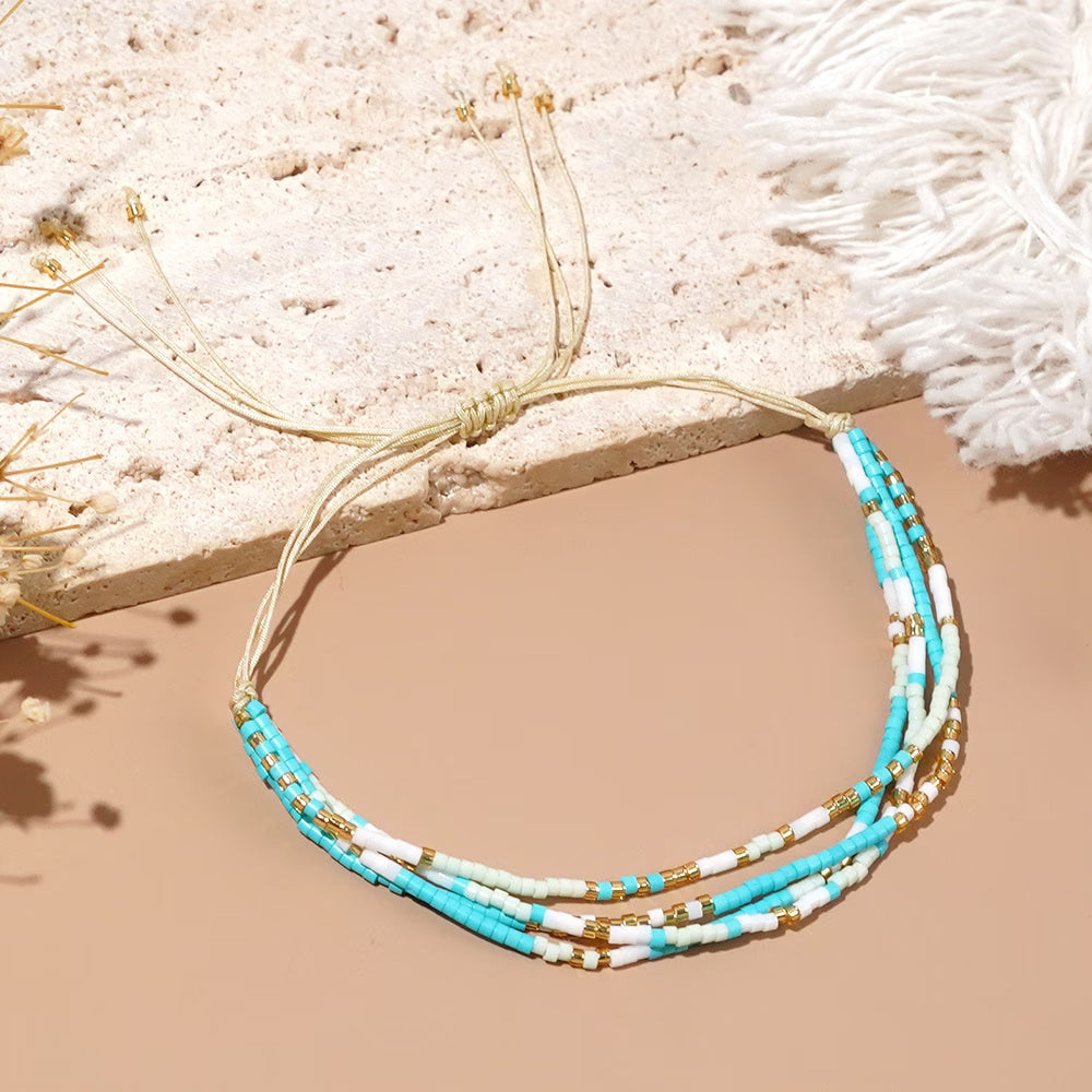 Bracciale Regolabile Turchese e Oro