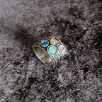 Anello in Gemma Turchese Boho Vintage