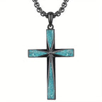 Collana a Catena con Croce Turchese Celestiale