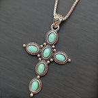 Collana con Croce Bohemiana in Turchese