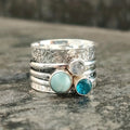 Anello in Gemma Turchese Boho Vintage