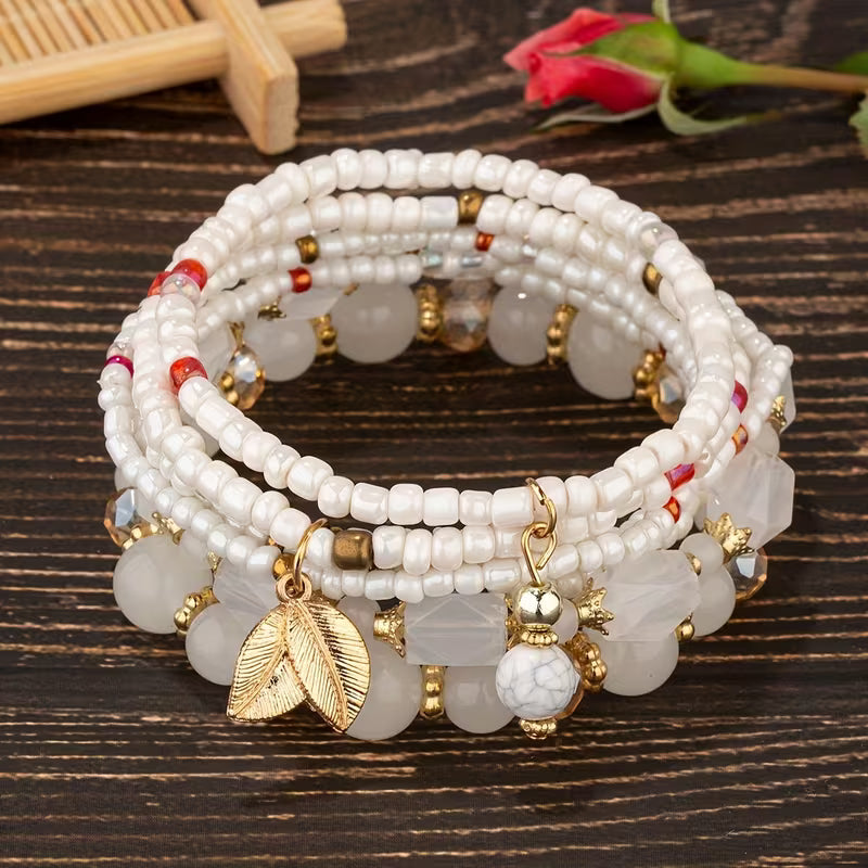 Set di Bracciali Eleganti con Corone Turchesi