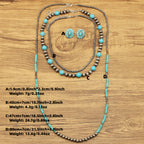 Collana e Orecchini con Perline in Contrasto Turchese (5 pezzi)