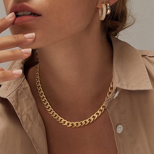 Collana a Maglia Cubana Spessa | Oro