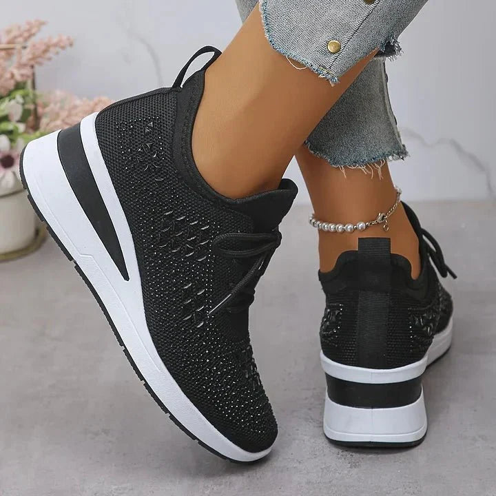Giselle | Sneakers Ortopediche con Rhinestones Scintillanti