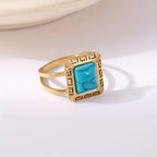 Anello Greco Vintage Turchese